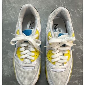 Nike Air Max White and Yellow Athletic Shoes size 6 woman